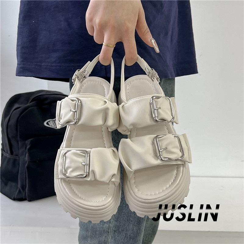 juslin-รองเท้าแตะผู้หญิง-ส้นแบน-ใส่สบาย-สไตล์เกาหลี-รองเท้าแฟชั่น-2023-ใหม่-beautiful-unique-รุ่นใหม่-พิเศษ-b98g0gt-37z230910