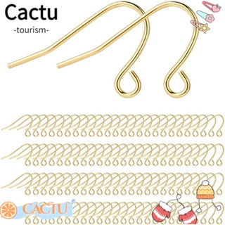 Cactu ตะขอต่างหู 0.4x0.7 นิ้ว 2 สี แฮนด์เมด สีเงิน สีทอง สําหรับทําเครื่องประดับ 200 ชิ้น