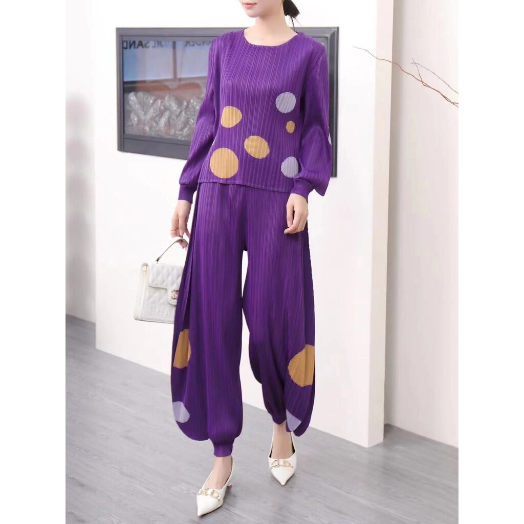 2muay-รุ่น-gsa230806t-gsa230806p-เซ็ตพลีทคุณภาพ-polka-dot-pleat-set-4-สี-free-size