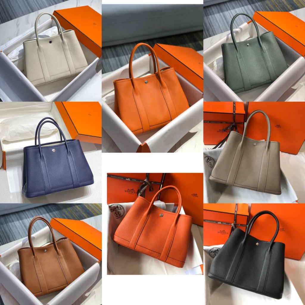 พรี-ราคา10500-hermes-garden-party-หนังแท้-กระเป๋าหิ้ว-36-26-17cm