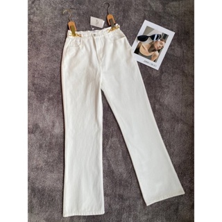 กางเกงยีนCL JEANS  WITH LOGOสีขาวขายาวกระบอกเล็ก งานสวยมาก