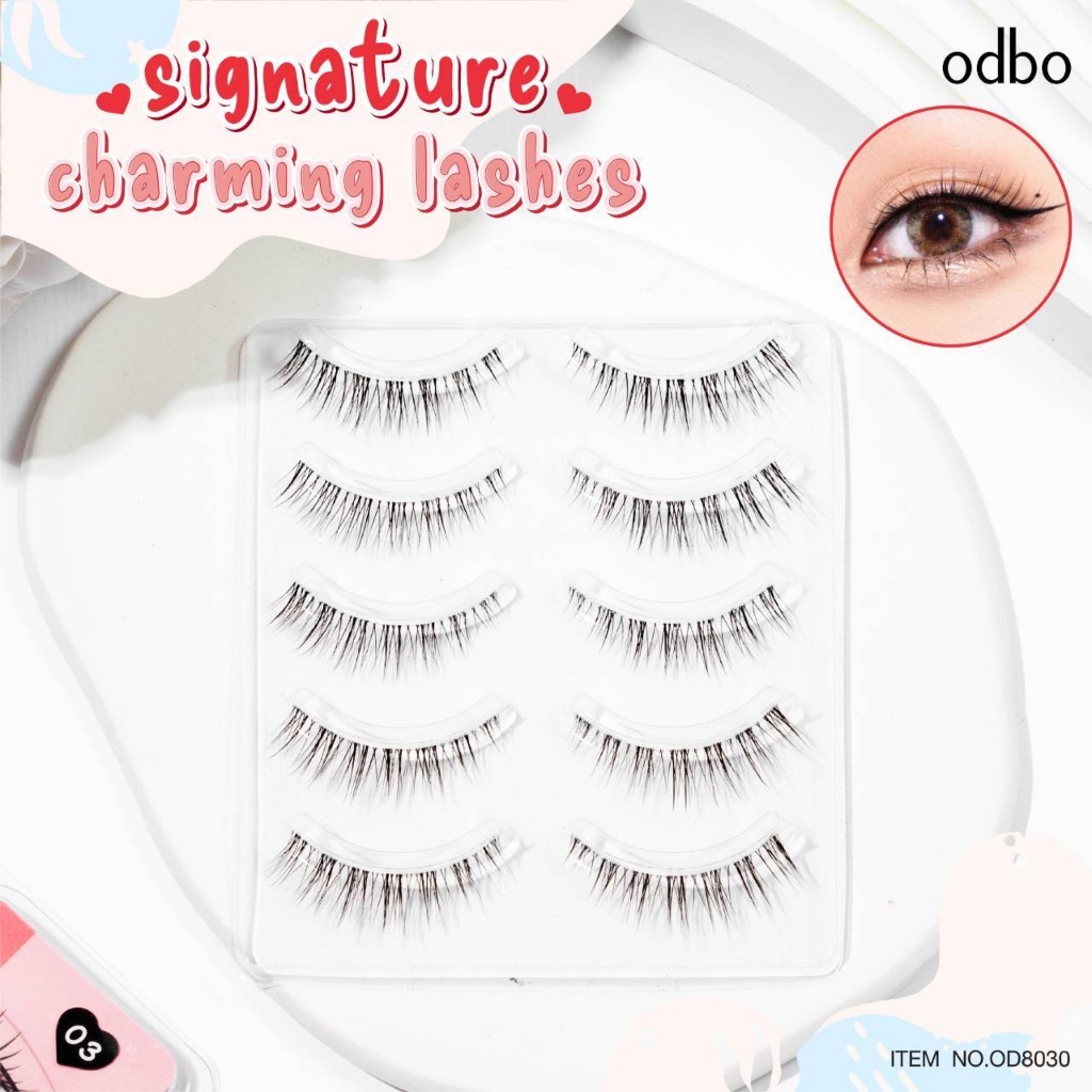 1ชิ้น-odbo-od8030-signature-charming-lashes-โอดีบีโอ-ซักเนเจอร์-ชาร์มมิ่ง-แลชเชส-ขนตาปลอมคุณภาพดี