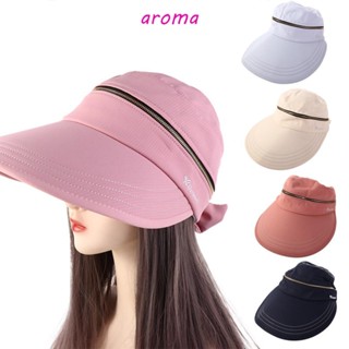 Aroma หมวกปีกกว้าง ประดับโบว์ กันแดด ถอดออกได้ เหมาะกับชาวประมง สําหรับผู้หญิง