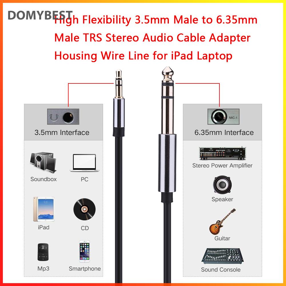 domybest-อะแดปเตอร์แจ็คเชื่อมต่อเสียงสเตอริโอ-aux-ตัวผู้-3-5-มม-เป็นตัวผู้-6-35-มม