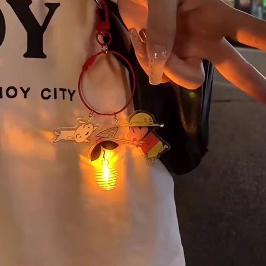 พวงกุญแจ-จี้อะคริลิค-รูปหิ่งห้อยชินจัง-เรืองแสง-แบบพกพา