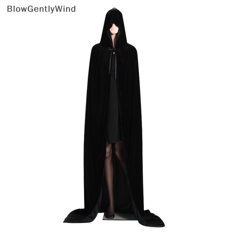 blowgentlywind-เสื้อคลุมแม่มด-มีฮู้ด-ผ้ากํามะหยี่-สไตล์แวมไพร์ยุคกลาง-สําหรับแต่งฮาโลวีน