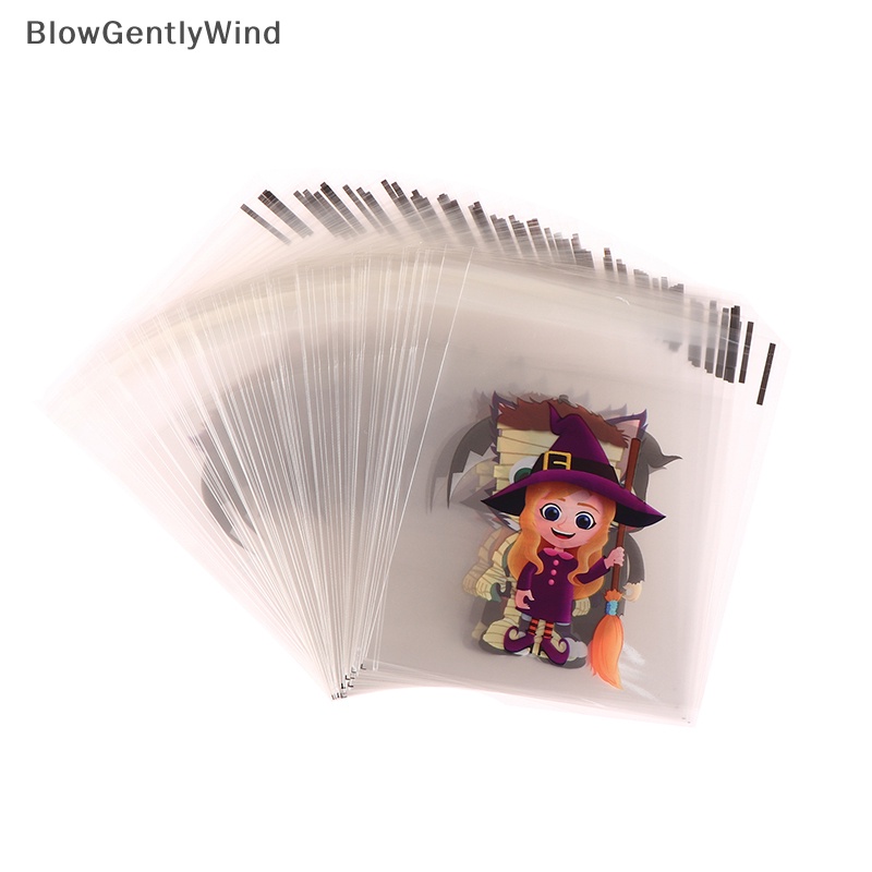 blowgentlywind-ถุงพลาสติก-สําหรับใส่ขนมคุกกี้-บิสกิต-ขนมขบเคี้ยว-เหมาะกับปาร์ตี้ฮาโลวีน-100-ชิ้น-bgw