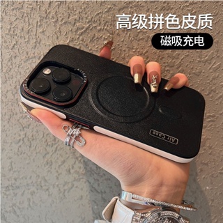 【เคสหนัง สีดํา】เคสโทรศัพท์หนัง แม่เหล็ก กันกระแทก สําหรับ iphone 12 13 14 15 Pro Max
