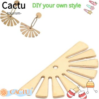 Cactu จี้สร้อยคอ ต่างหู ทองเหลือง รูปครึ่งวงกลม DIY