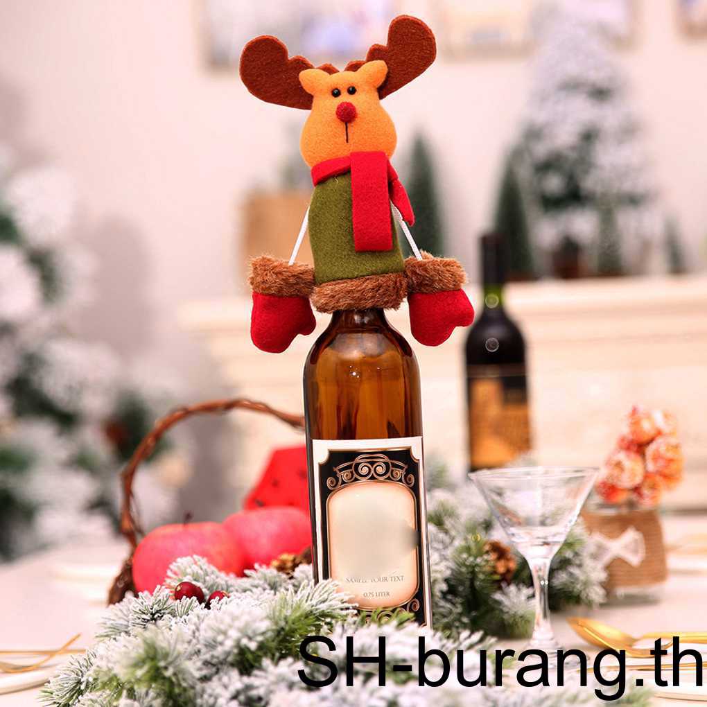 buran-ฝาครอบขวดไวน์-ลายสโนว์แมน-ซานต้าคลอส-คริสต์มาส-1-2-3-5