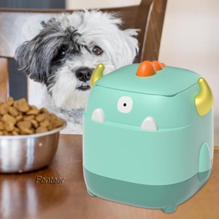 [Fenteer] กล่องเก็บอาหาร พร้อมฝาปิด ความจุขนาดใหญ่ สําหรับสัตว์เลี้ยง สุนัข แมว