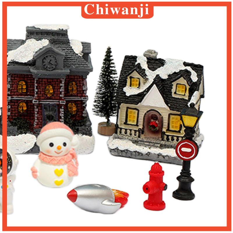 chiwanji-ฟิกเกอร์เรซิ่น-รูปบ้านหมู่บ้านเรืองแสง-ขนาดเล็ก-สําหรับตกแต่งบ้าน-เทศกาลคริสต์มาส