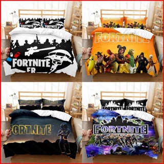 Fash FORTNITE 3in1 ชุดเครื่องนอน ผ้าปูที่นอน ผ้าห่ม ผ้านวม บ้าน ห้องนอน ล้างทําความสะอาดได้ สะดวกสบาย หอพัก สูทป๊อป