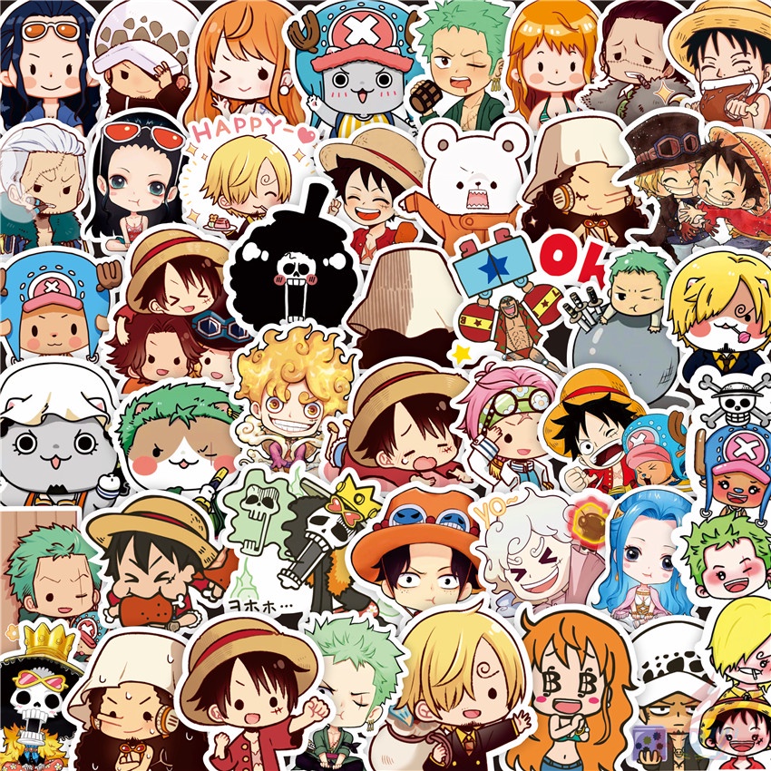 80Pcs/Set Q Funny One Piece Series 01 Stickers DIY Fashion Doodle ...