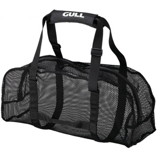 GULL - Snorkeling Mes Bag Black 38 L กระเป๋าใส่อุปกรณดำน้ำ ว่ายน้ำ มีตาข้าย ผ้าแห้งเร็ว สีดำล้วน