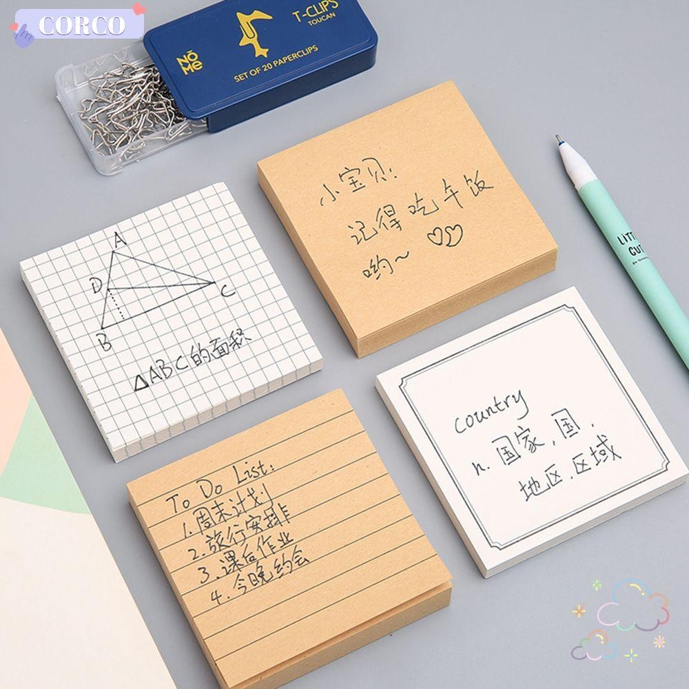Corco 80 แผ่น Sticky Notes Self-กาว Simple Bookmark Reminder Planner ...