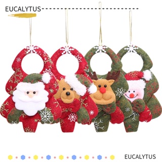 Eutus จี้ตุ๊กตาซานตาคลอส สโนว์แมน น้ําหนักเบา สําหรับตกแต่งต้นคริสต์มาส DIY 3 ชิ้น