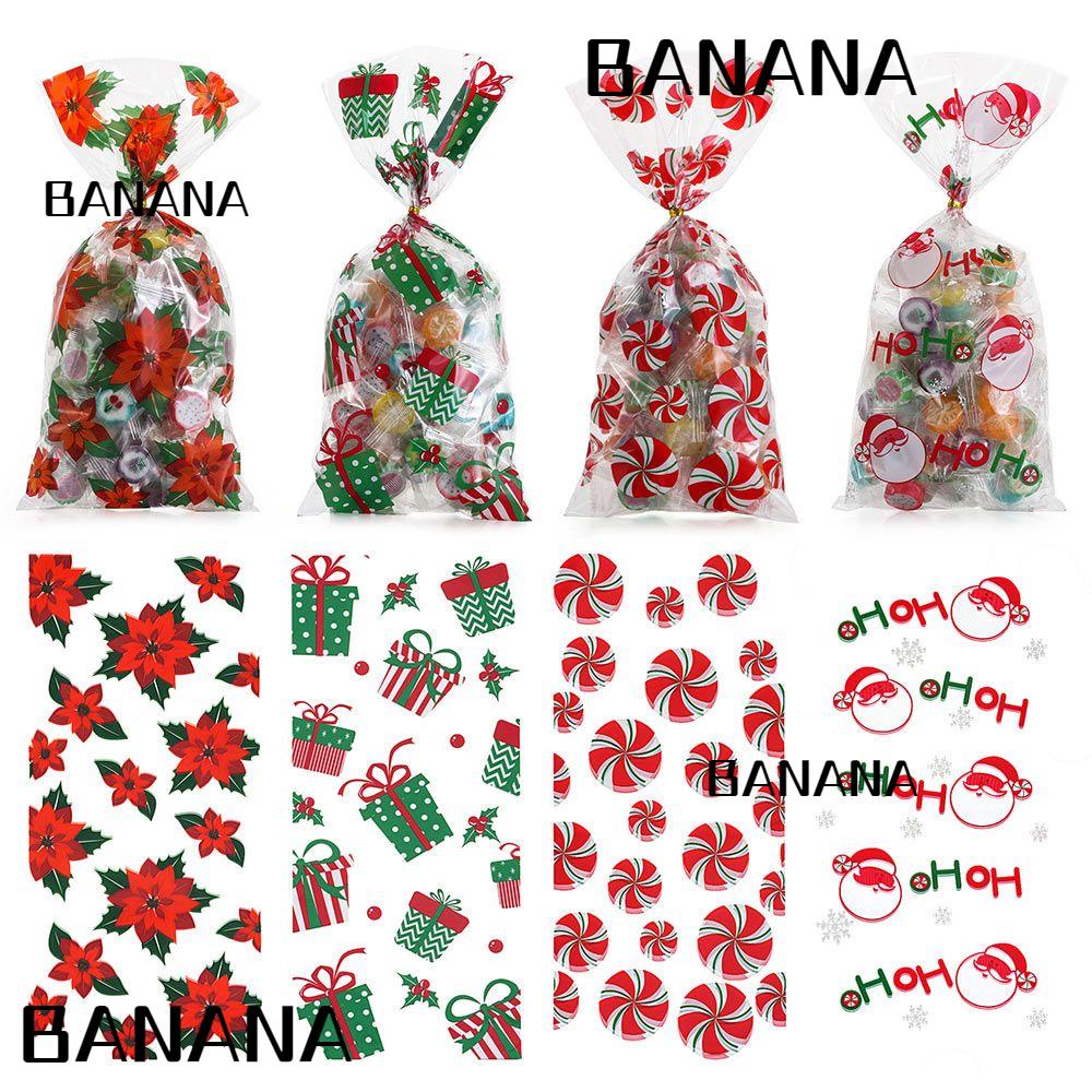 banana1-ถุงขนมพลาสติก-ลายซานตาคลอส-เกล็ดหิมะ-สําหรับใส่ขนมหวาน-ของขวัญคริสต์มาส