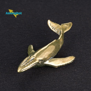 Amonghot&gt; ใหม่ ฟิกเกอร์ทองเหลือง รูปปั้นปลาวาฬ สัตว์ทะเล สไตล์วินเทจ สําหรับตกแต่งบ้าน ออฟฟิศ