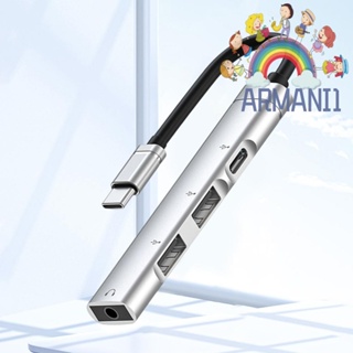 [armani1.th] ฮับ USB C พร้อมแจ็คเสียง Type C เป็นฮับ USB เสียบแล้วใช้งานได้เลย