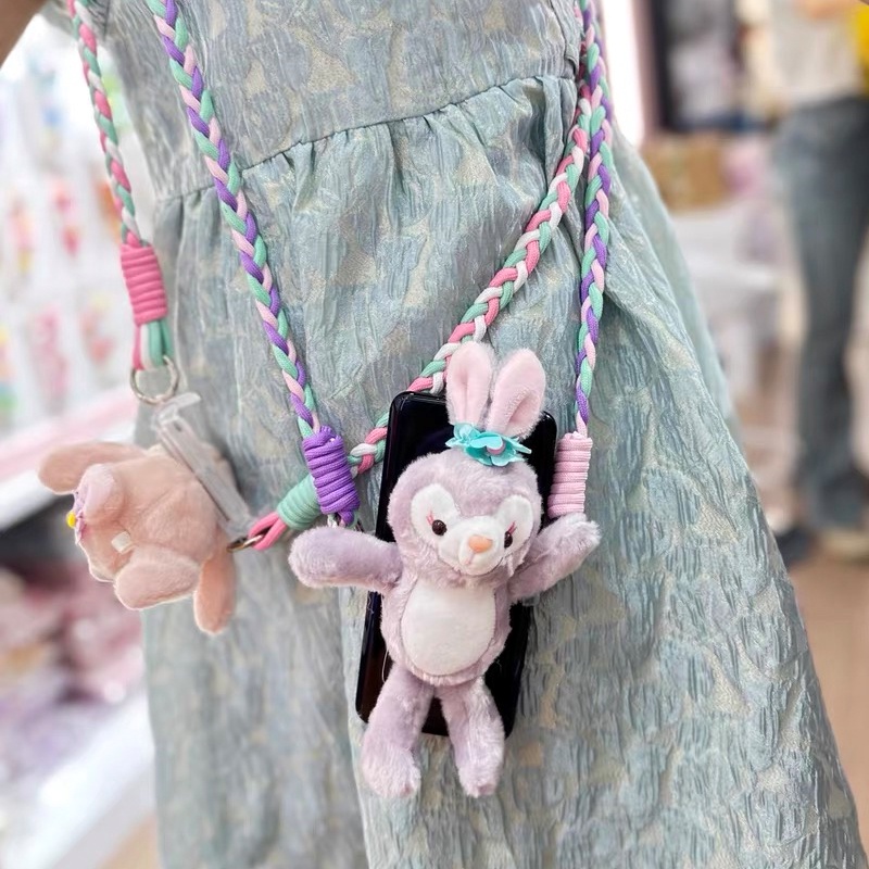 ใหม่-จี้ตุ๊กตาการ์ตูนน่ารัก-ผ้ากํามะหยี่ขนนิ่ม-สีชมพู-สําหรับห้อยโทรศัพท์มือถือ-กระเป๋าสตางค์-2023