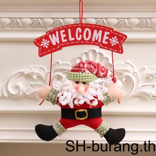 【Buran】จี้ป้ายต้อนรับคริสต์มาส ซานตาคลอส สโนว์แมน สําหรับแขวนตกแต่งประตู ปาร์ตี้คริสต์มาส
