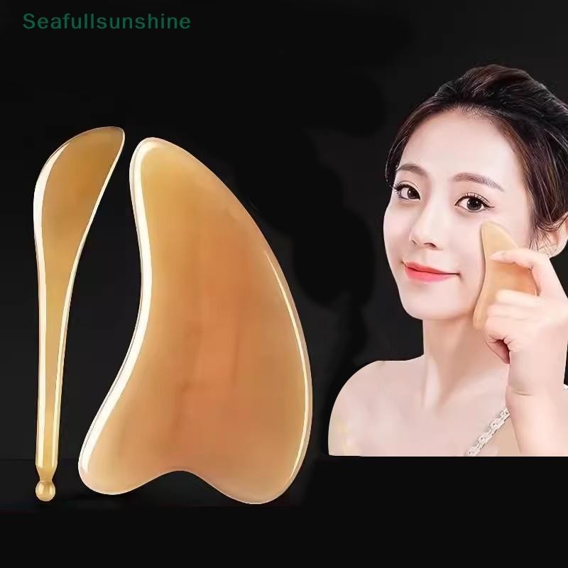 Seaf> ชุด 2 ชิ้น Ox Horn Scraping Board กระดานความงามบนใบหน้า Face Eye ...