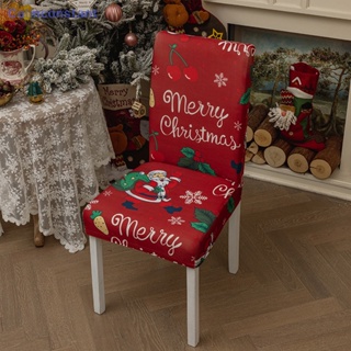 Ca&gt; ผ้าคลุมเก้าอี้ พิมพ์ลายซานตาคลอส ต้นคริสต์มาส สําหรับตกแต่งบ้าน โรงแรม ปาร์ตี้