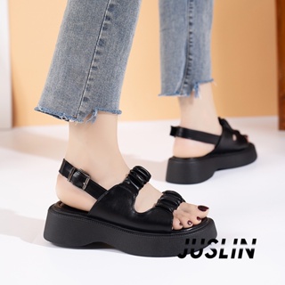 JUSLIN   รองเท้าแตะผู้หญิง ส้นแบน ใส่สบาย สไตล์เกาหลี รองเท้าแฟชั่น 2023 ใหม่  Korean Style fashion คุณภาพสูง ทันสมัย B98G0YV 37Z230910