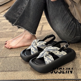 JUSLIN   รองเท้าแตะผู้หญิง ส้นแบน ใส่สบาย สไตล์เกาหลี รองเท้าแฟชั่น 2023 ใหม่  Comfortable Stylish รุ่นใหม่ Unique B98G0QA 37Z230910