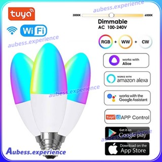 3 pcs/2 pcs Tuya สมาร์ท WiFi Candelabra หลอดไฟ E14 หลอดไฟ LED หรี่แสงได้ RGB ฐานยุโรปหลอดไฟทำงานร่วมกับ Google Home Yandex Alice Experth