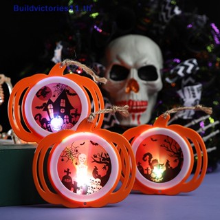 Buildvictories11 โคมไฟ Led รูปฟักทองฮาโลวีน เรืองแสงในที่มืด พร้อมไฟ สําหรับแขวนตกแต่งบ้าน ปาร์ตี้