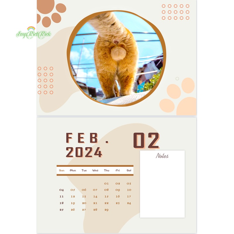 erck-gt-ใหม่-ปฏิทินแขวนผนัง-รูปก้นแมวน่ารัก-2024-สําหรับคนรักแมว-2024