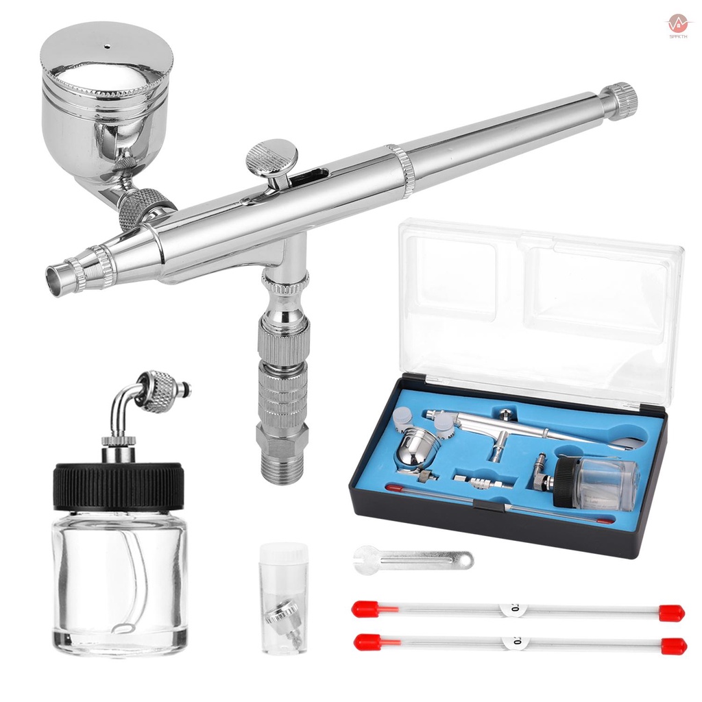 professional-airbrush-set-for-model-making-art-painting-with-g1-8-adapter-wrentch-2-fluid-cups-2needles-2-nozzles-high-quality-airbrush-kit-for-precise-model-painting-and-artwork-creation