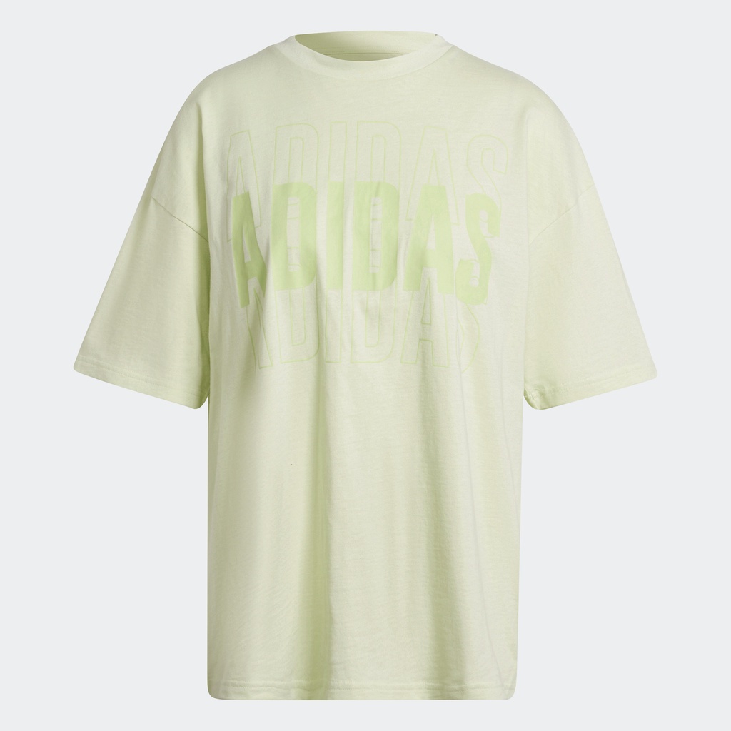 adidas-ไลฟ์สไตล์-เสื้อยืด-essentials-repeat-adidas-logo-oversized-ผู้หญิง-สีเขียว-hc9145