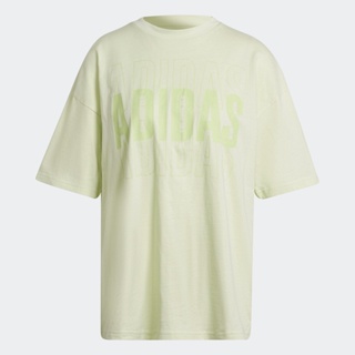 adidas ไลฟ์สไตล์ เสื้อยืด Essentials Repeat adidas Logo Oversized ผู้หญิง สีเขียว HC9145