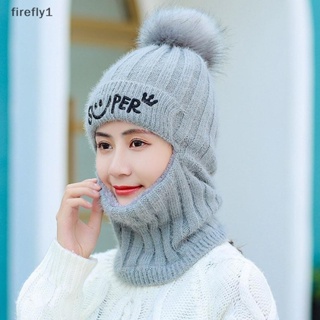 [Firefly] หมวกไหมพรม ผ้าขนแกะถัก แต่งขนเฟอร์ มีซิป ให้ความอบอุ่น แฟชั่นฤดูหนาว สําหรับผู้หญิง