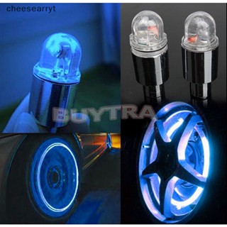 Chee ฝาครอบวาล์วยางล้อรถจักรยาน LED นีออน 1 คู่ EN