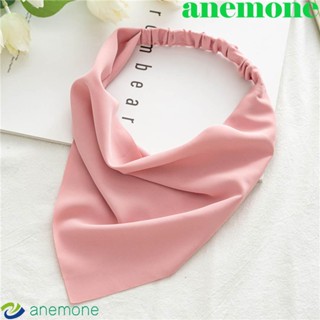 Anemone ผ้าโพกหัว ผ้าพันคอ ผ้าคาดศีรษะ ทรงสามเหลี่ยม ยืดหยุ่น สีแคนดี้ สําหรับผู้หญิง