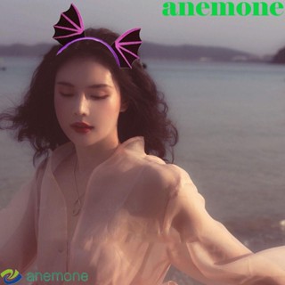 Anemone ที่คาดผมปีกค้างคาว แตรปีกค้างคาว พลาสติก แวววาว สไตล์เกาหลี คอสเพลย์ ฮาโลวีน สยองขวัญ