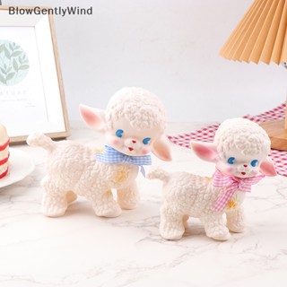 Blowgentlywind โมเดลตุ๊กตาแกะพลาสติก สไตล์คลาสสิก เรโทร สําหรับตกแต่งบ้าน โต๊ะ ห้อง