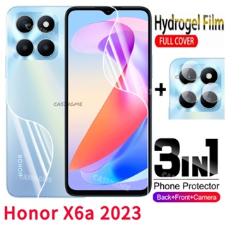 3in1 ฟิล์มไฮโดรเจลนิ่ม กันรอยหน้าจอ ด้านหลัง กันรอยกล้อง สําหรับ Honor X6a X 6A X6 A HonorX6a 2023 4G 5G 2023