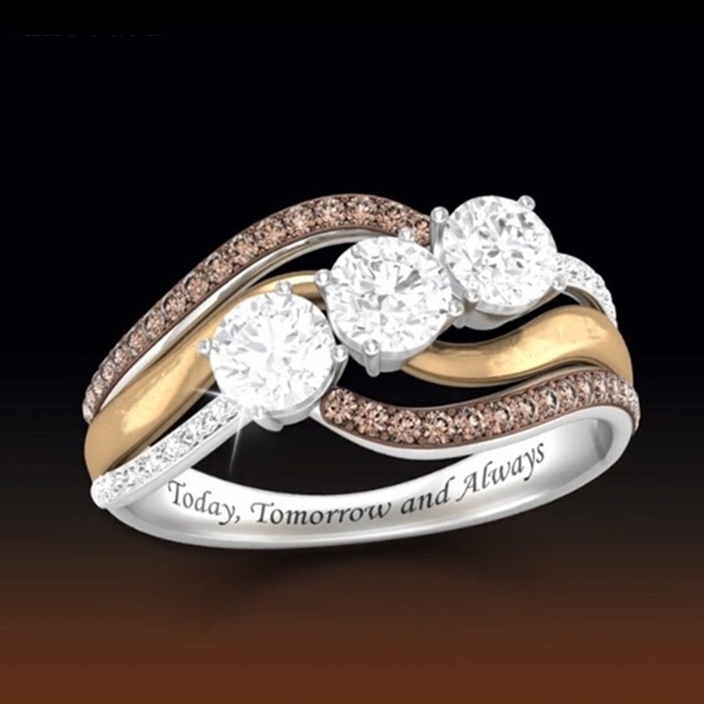 แหวนแต่งงาน-ของขวัญคริสต์มาส-ประดับเพชรเทียม-รูปตัวอักษร-แฟชั่นสําหรับผู้หญิง
