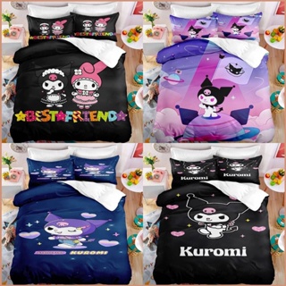 3in1 ชุดเครื่องนอน ผ้าห่ม ผ้านวม ลาย My Melody Kuromi 23 ซักทําความสะอาดได้ ใส่สบาย