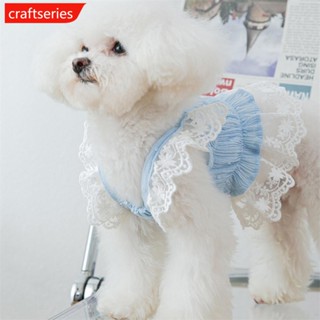 Craftseries ชุดเดรสกระโปรง แบบนิ่ม ปักลายลูกไม้ ใส่สบาย แฟชั่นฤดูใบไม้ผลิ ฤดูร้อน สําหรับสัตว์เลี้ยง สุนัข แมว S2Z7