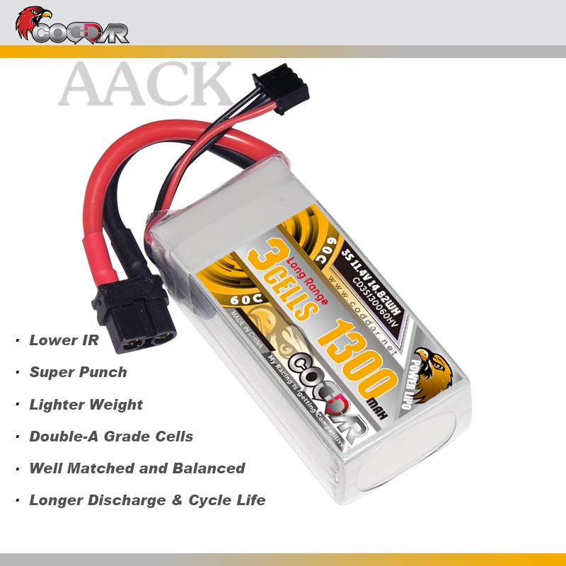  Coddar 1300MAh 3S 11.4V 60C RC Motorcycle Long Endurance High Pressure 
