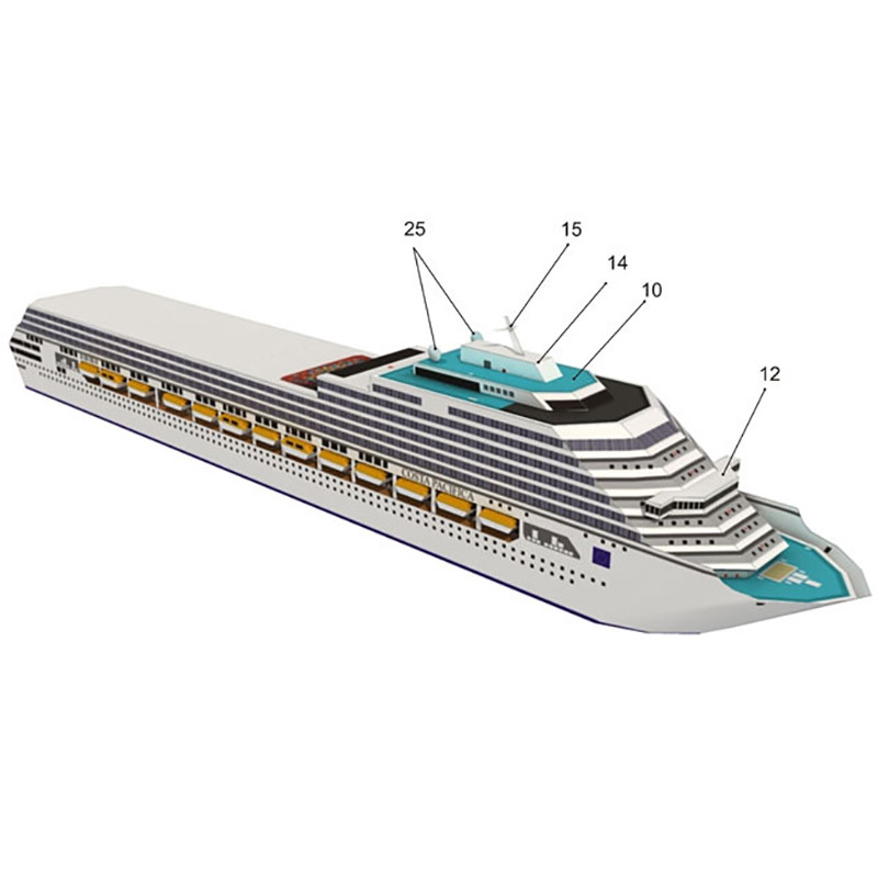 [Fas] Cruise Ship Paper Model Cruise Ship โมเดลกระดาษ 3D DIY Puzzle ...