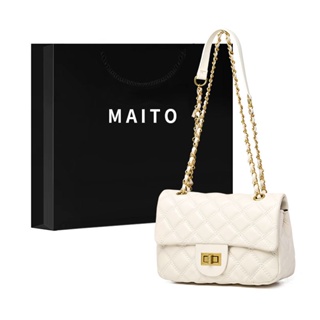 Maito Advanced sense niche Design bag female New Lingge chain small Square bag simple Fashion single shoulder bag female