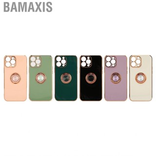 Bamaxis Ring Stand Phone Cover  Ultra Thin Magnetic Car Mount Soft TPU Lightweight Bracket  360 Degree Rotating for Girls Outdoor Exercise