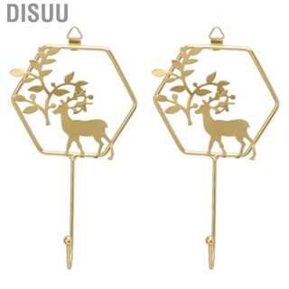 Disuu 2Pcs Elk Wall Hanging W/Hook Simple Unique Metal Decor US